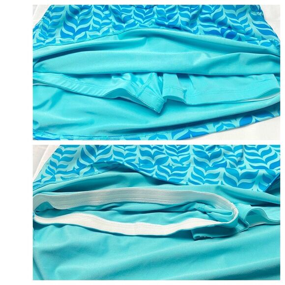 Vineyard Vines Performance Skort Women’s Small Blue Leaf Print Active Golf Tenni - Picture 3 of 6